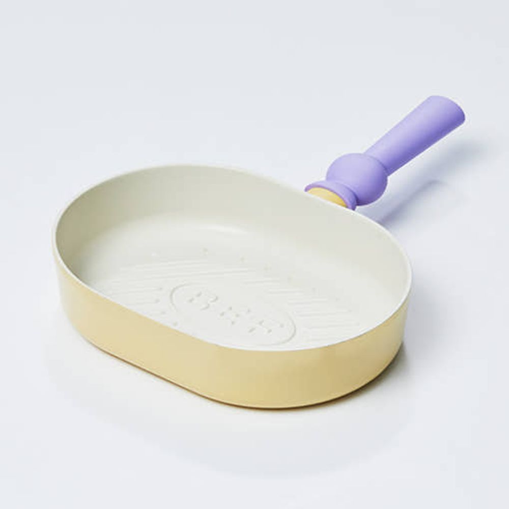 [BETTER FINGER] Neoflam Macaroon Color Cast Aluminum Oval Grillpan 10 inch Induction (IH) No Lid – All-Heat Compatible, Healthy Ceramic Coating - Made in Korea